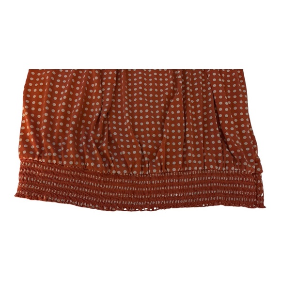 STYLE AND CO. Soft jersey fabric pullover top,size L. Orange white polka dots - Picture 3 of 4